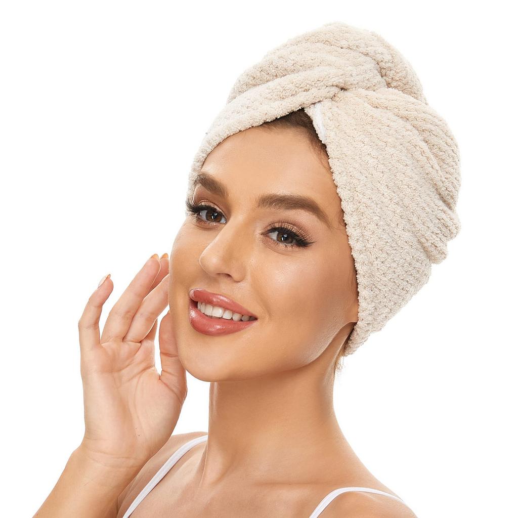 Ultra Soft Microfiber Towel - Fast Drying, Super Absorbent Wrap for Women & Girls, Gentle Care for Curly or Damaged Hair, Solid Bathroom Accessory