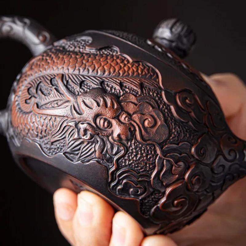 175 мл ручной работы фиолетовый песчаный чайник антикварный китайский дракон горшок Xishi фильтр пузырьковый чайник керамический кунг-фу чайный набор