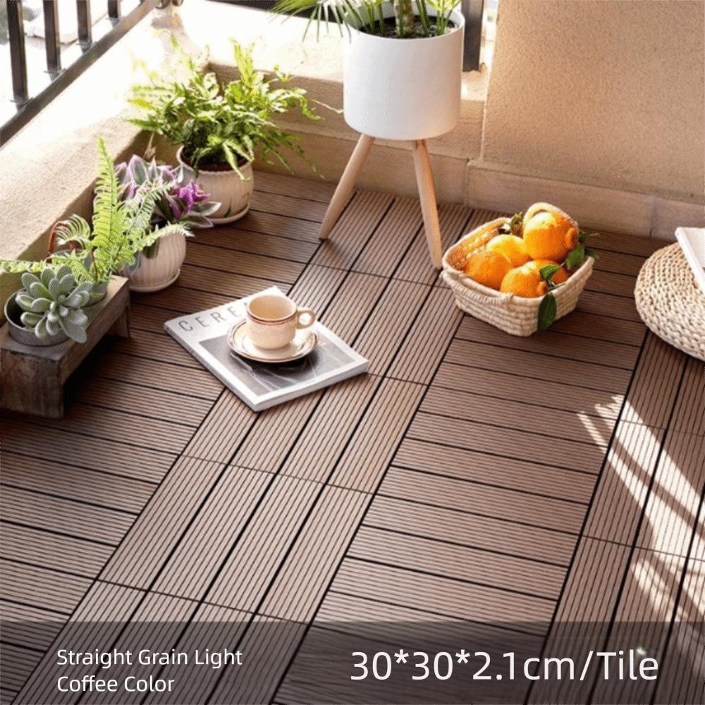 Новая водонепроницаемая уличная напольная плитка с замковым соединением, из твердой древесины, для патио, террасы, декинга, самокладка, DIY-установка, террасный кирпич, балкон