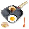 4‑Cup Nonstick Egg Pan Set with Lid–Aluminum Omelette Skillet for Breakfast, Includes Oil Brush – Compatible with Gas and Induction Cooktops