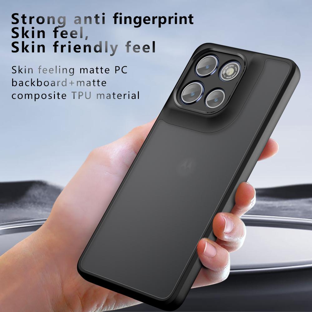Роскосный матовый противоударный чехол с ощущением кожи для Motorola Moto G86 Power G56 G66J G66Y 5G, ТПУ-рамка, полупрозрачная пластиковая крышка для телефона