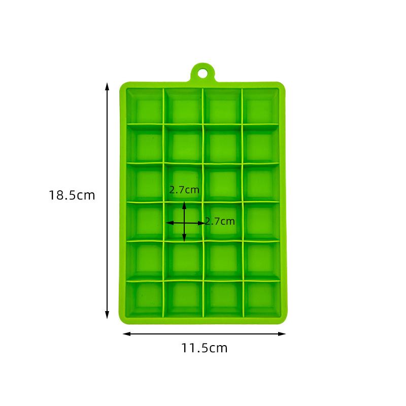 With Lid 24-hole Silicone Ice Tray Square Box Auxiliary Food Puree Cheese Jelly Mold Bar Kitchen Tool Cocktail Cube