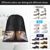 Travel Shoe Bags Large Shoe Storage Bag Portable Drawstring With Clear Window