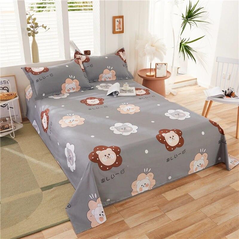 Простая хлопковая простыня с принтом, современная большая простыня, удобное студенческое покрывало, универсальная пылезащитная простыня Four Seasons