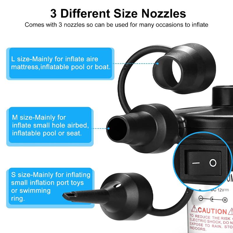 Надувной насос, электрический надувной насос для кемпинга, автомобильный воздушный компрессор, портативный воздушный насос для быстрого наполнения для автомобиля, домашнего использования
