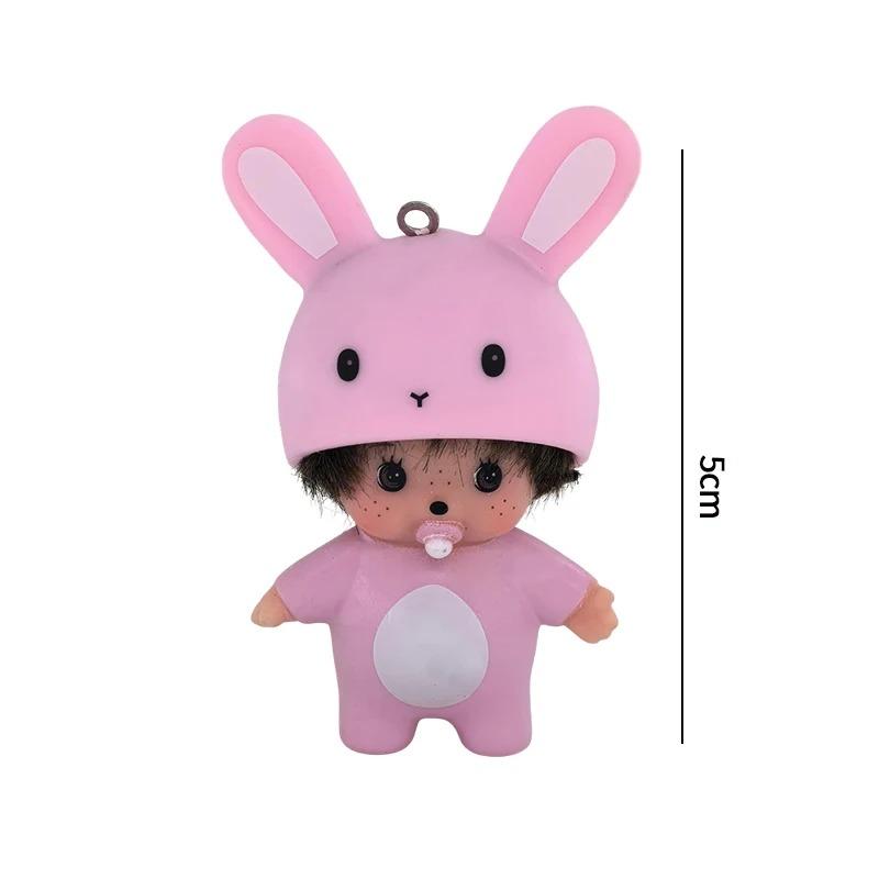 Hello Kitty Monchhichi Виниловая фигурка Брелок Милый Аниме Брелок Автомобиль Сумка Подвеска Настольное украшение Свадебный подарок для фанатов Дети