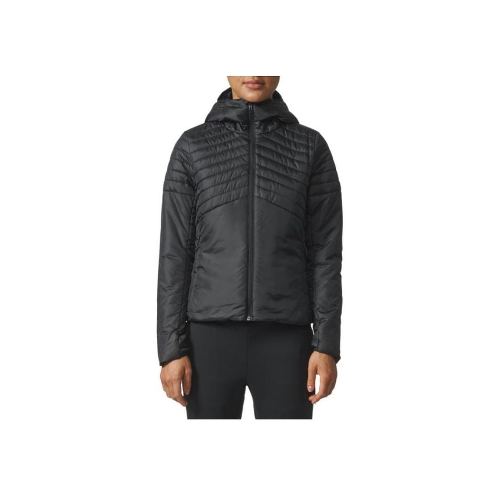 adidas Куртка с капюшоном Cytins, повседневная, теплая, спортивная, хлопковая, зимняя, женская, черная BQ1954
