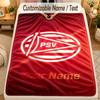 Flannel BlanketPSV Eindhoven FC Custom Name Text Personalized Soft Warm Throw Blanket Home Decor Gift