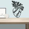 1 шт. Винтажное Цветочное Сердце Железное Настенное Искусство Порошковое Покрытие Ботанический Домашний Праздничный Декор Подарок