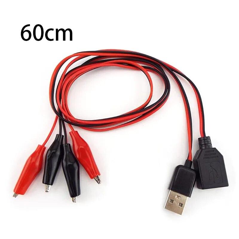 USB Alligator Clips Crocodile Wire Male Female To USB Tester Detector DC Voltage Ammeter Capacity Power Meter Monitor