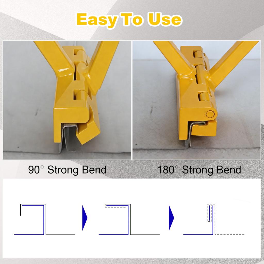 2-in-1 Manual Standing Seam Tool Sheet Metal Bender 90°&180° Double Fold Mechanical Lock Jaw Width 6 Inches Suitable for Panel