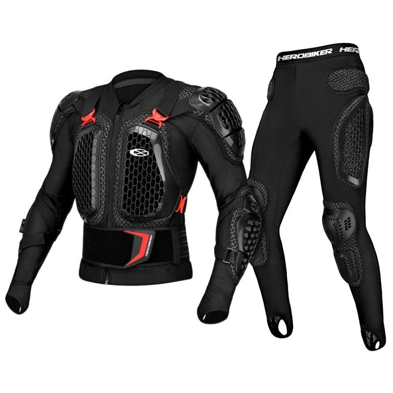 Motorcycle Armor Jacket Pants Set Adult Riders Shoulder Elbow Knee Waist Protection Gear