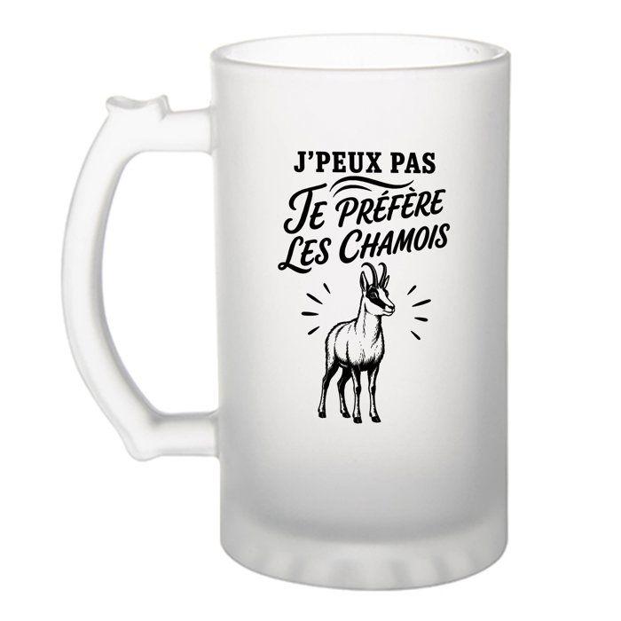 Chope de bière - PLANETEE - J'peux pas minimaliste - Verre trempé givré - 470 ml - Impression sublimation durable