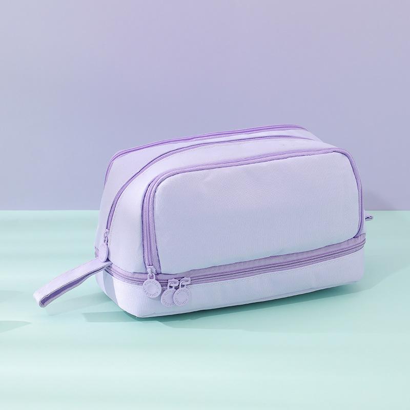 Пенал большой вместимости двухслойный с двойным открыванием, в стиле инс, нишевый, для учеников начальной и средней школы, многофункциональный, простой, универсальный