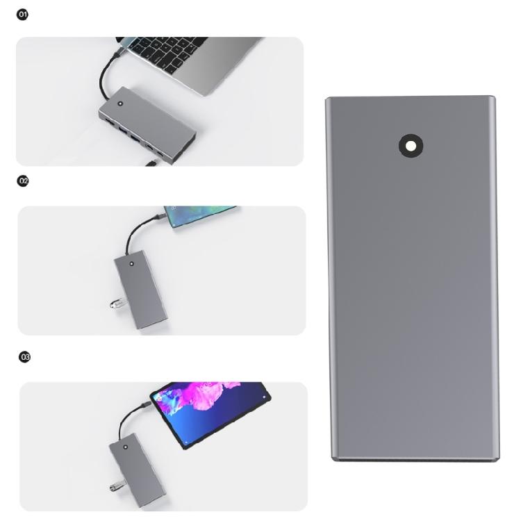 Док-станция M.2 Два протокола TypeC PD100W USB3.2 10 Гбит/с HDMIсовместимый 2.0