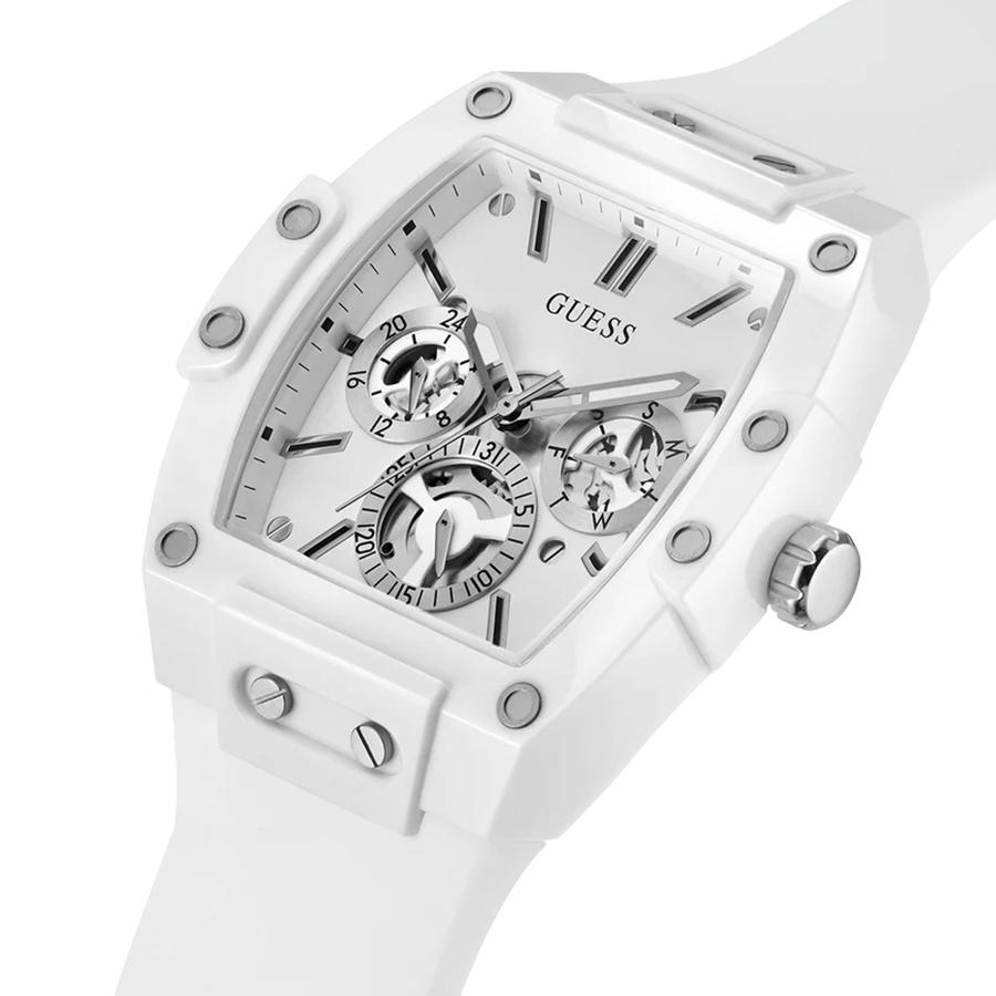 Guess Многофункциональные мужские кварцевые часы, желтый силиконовый ремешок, черный прямоугольный циферблат, повседневные часы, GW0203G2