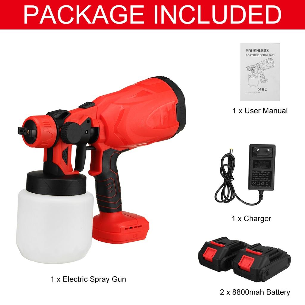 800 мл беспроводной электрический пистолет-распылитель высокой мощности домашний распылитель краски с 3 насадками для контроля расхода Аэрограф для Makita 18 В светодиодный аккумулятор