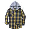 Men's Plaid Shirt Hooded Button Sweatshirt Men's Casual Fashion Sweatshirt