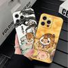 Мультяшный Толстый Тигр Смешной Мягкий Чехол для Телефона для iPhone 16 16E 17 Air 15 Pro Max 14 Plus 13 Mini 11 12 7 Черный Чехол Задняя Панель