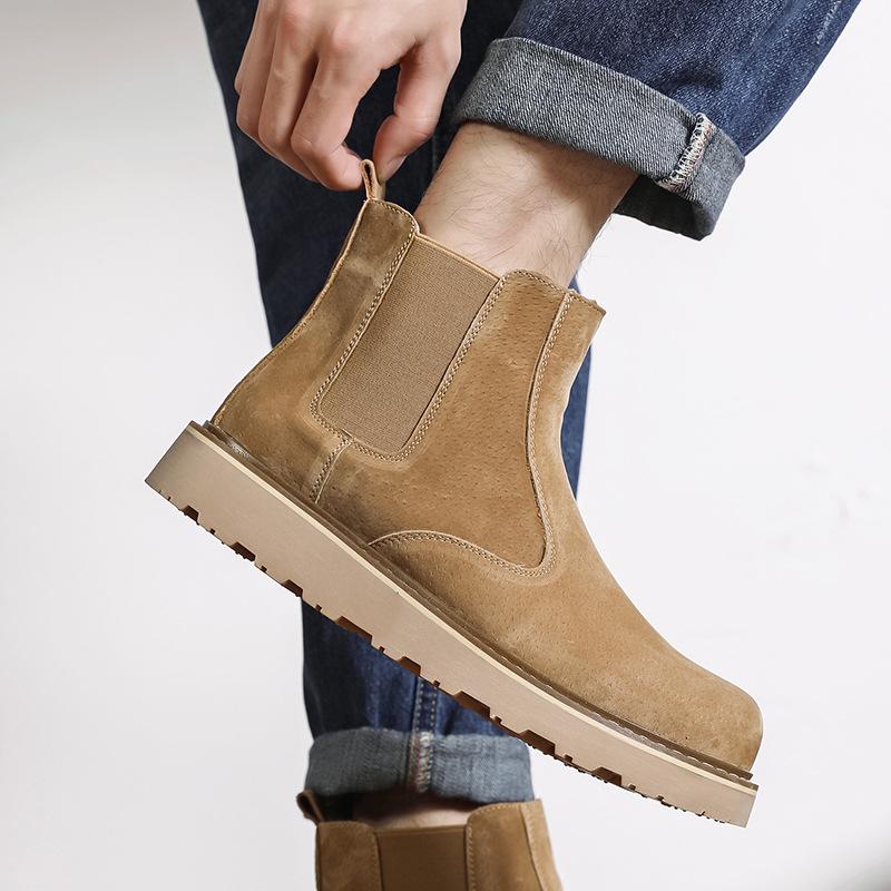 Мужские челси средней высоты, ботинки Мартина в британском стиле, ретро, мужская обувь, осенние дезерты, универсальные короткие ботинки 2229-M