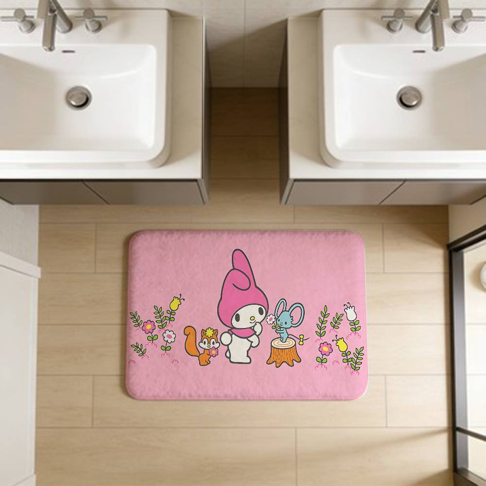 Милый M-my Melody Коврик для ванной Нескользящий Впитывающий воду Длинный полосатый Подушка Коврик для спальни Приветственный коврик