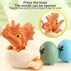 Wind-up Dinosaur Egg Toy Movable Mouth Clockwork Dino Toy with 3 Magnetic Eggs Toddlers Inertial Drive Cartoon Dinosaur Car Toy