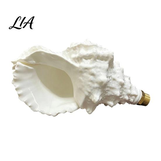 Flexible Water Flow Spout Coastal Seashell Wall-Mount Faucet, Conch Shape Bathroom Sink Ocean Resistant PET Faucet Theme Decorative Tap for