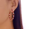 New Year Minimalist Colorful Hoop Earring for Women Classic Red Green Twist Round Circle Earring Christmas Festival Jewelry Gift