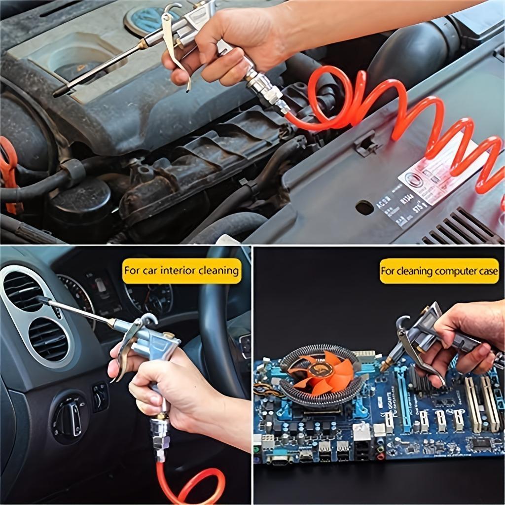 Пневматический очиститель воздуха - инструмент для чистки лодок с высоким давлением, удлиненной насадкой, удобной пистолетной рукояткой и простым удалением пыли.