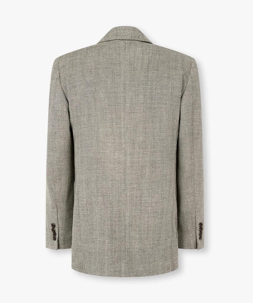 Man On The Boon Herringbone Single Button Jacket_Warm Gray 4716102003