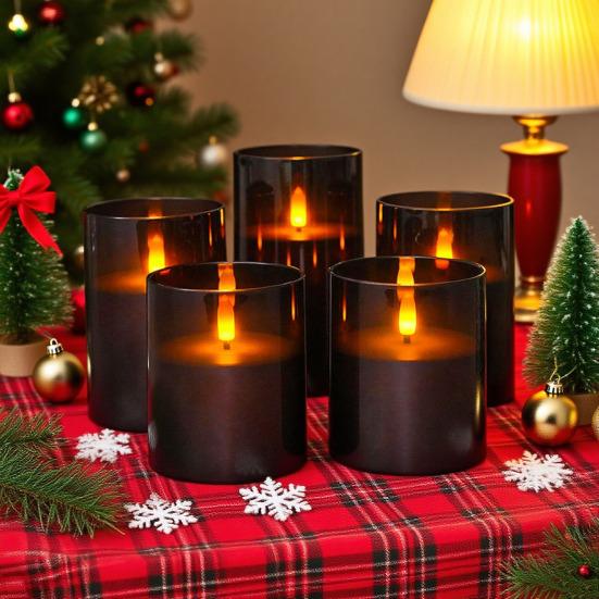 Yousheng Беспламенные светодиодные свечи на батарейках, мерцающие искусственные электрические столбовые свечи с пультом дистанционного управления для свадеб, праздничного домашнего декора