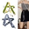 Canvas Waist Belts with Patchwork Silk Scarf Adjustable Waist Belt Universal Teens Woman Dresses Skirt Coat Waistband