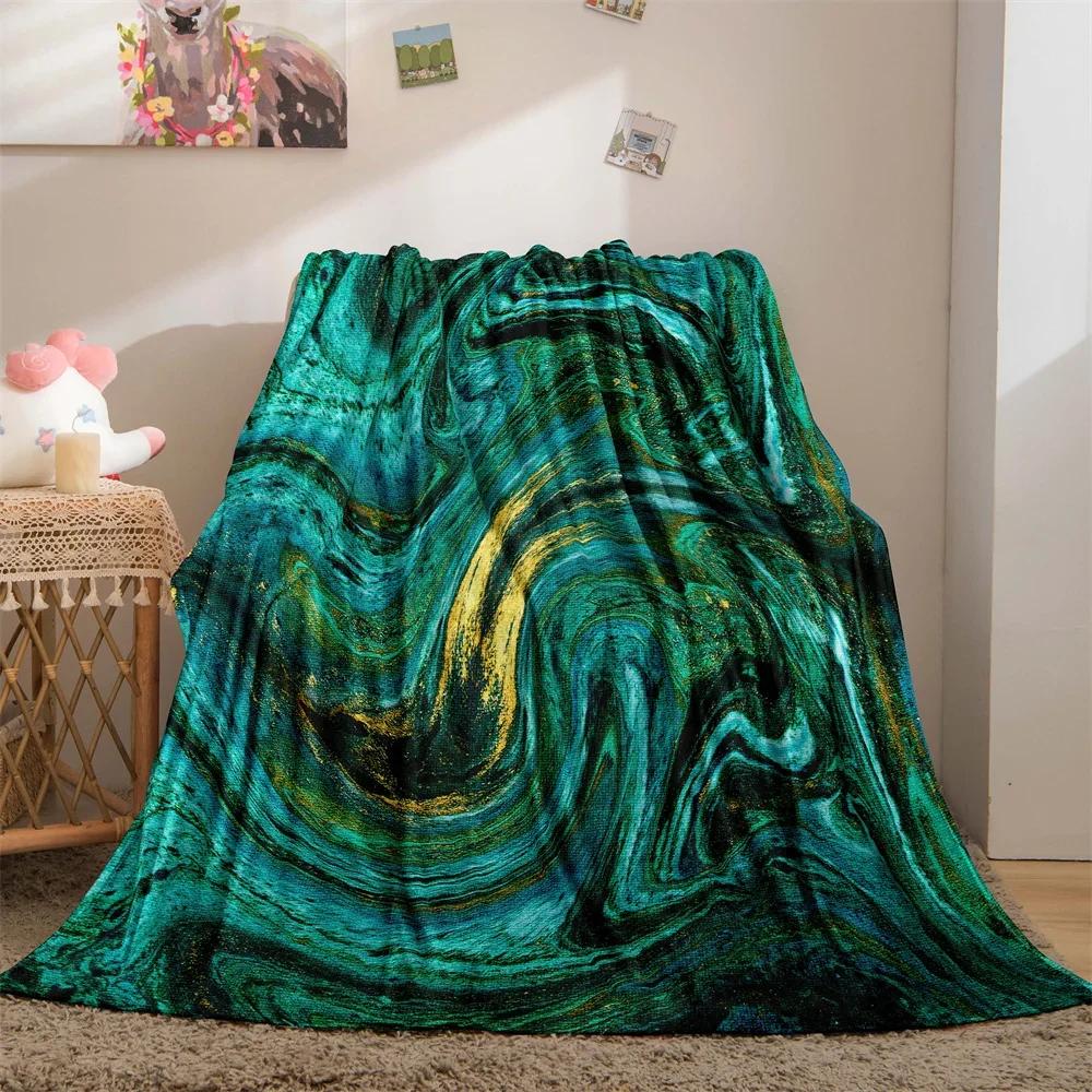 Marble Blanket Abstract Geometric Fleece Flannel Throw Blanket Soft Warm Lightweight Blanket for Couch Sofa Gift for Girls Boys