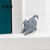 Гладкая Поверхность Статуэтка Кошки 3D Печатная Зевающая Статуэтка, Милая Спящая Фигурка для Украшения Полки Спальни, Современный Минималистичный Декор для Дома Подарок Любителям Свет