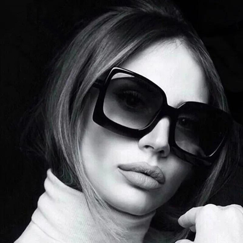 Модные солнцезащитные очки большого размера, женские, пластиковые, с градиентными линзами, защита от УФ-лучей UV400