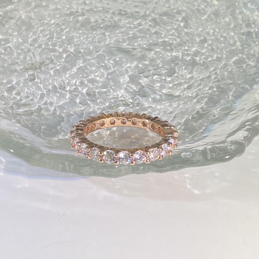 Кольцо с одним рядом бриллиантов для женщин, розовое золото, хвостовое кольцо