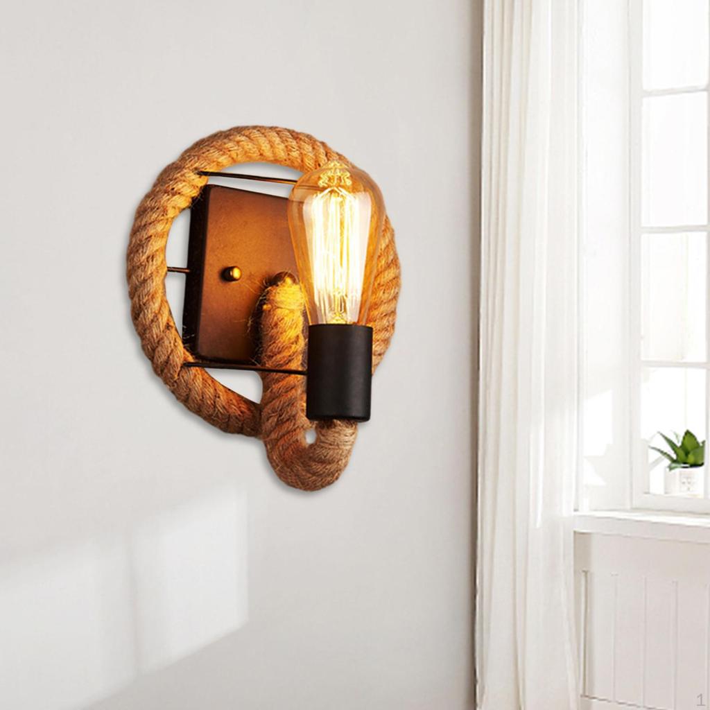 Промышленный настенный светильник Farmhouse Creative Unique (без лампочки E27) Лампа из пеньковой веревки