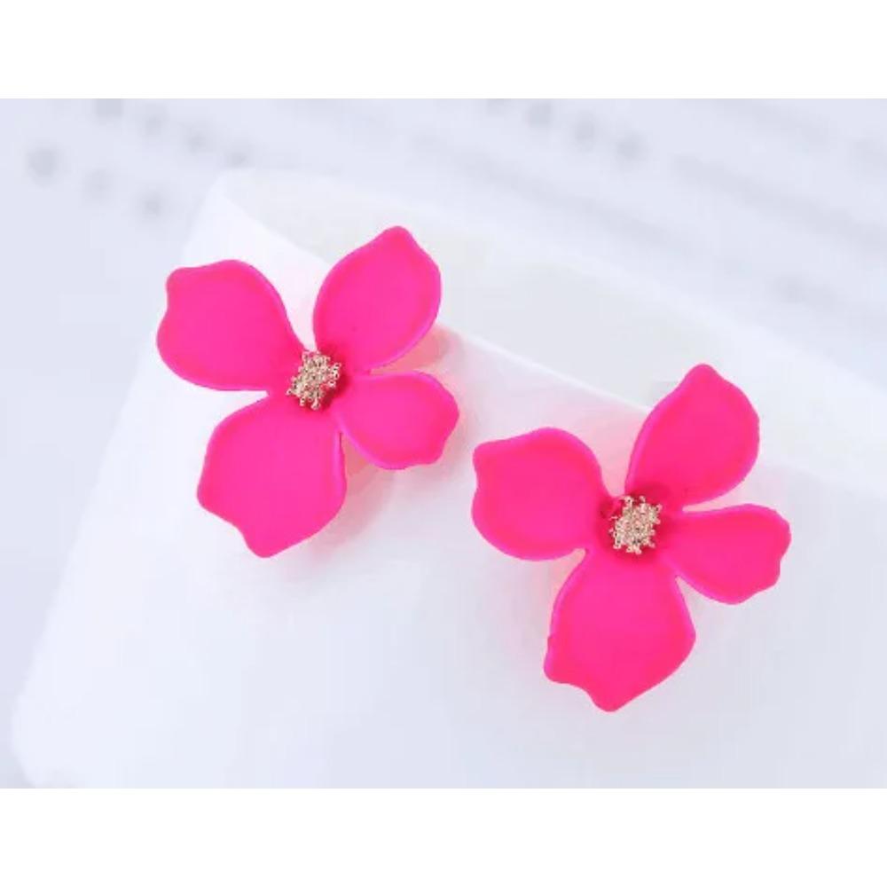 S925 Silver Needle Senior Red Petals Net Red Temperament Cute Small Flower Earrings Female Jewelry Earings Fashion Jewelry