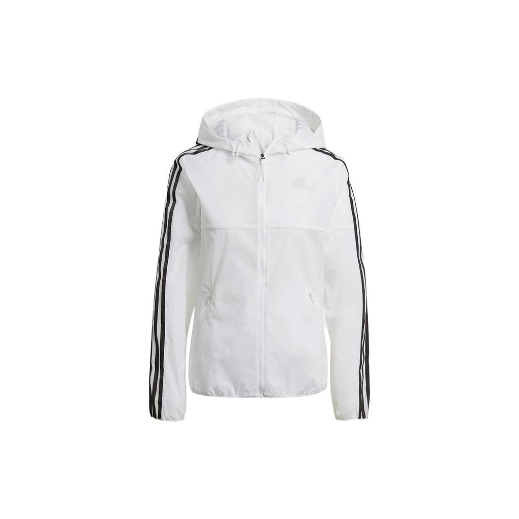Adidas Casual Sports Hooded Jacket Women Jackets White GQ0564
