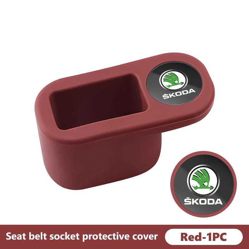 AAAAG1 Car Seat Belt Buckle Anchor Socket Anti-collision Protect Cover For Skoda Rapid Octavia Derivative Enyaq-iV VisionS Yeti Scala