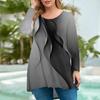 Women's Fashion Large Size Round Neck Long Sleeve Casual Print Loose Pullover Top