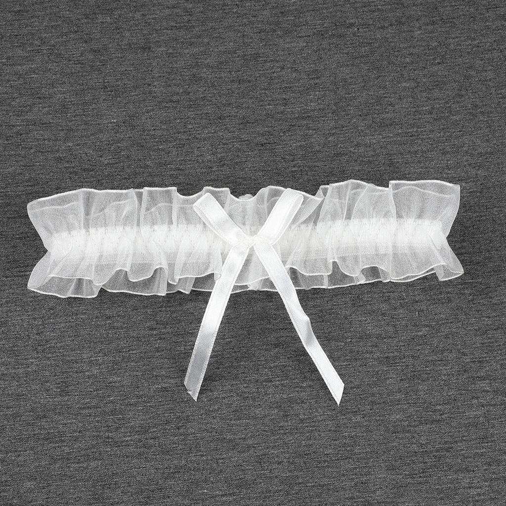 Wedding Garter Lace Floral Sexy Leg Garter Belt White Bowknot Bridal Lingerie Lace Leg Ring Loop Party Cosplay Suspender