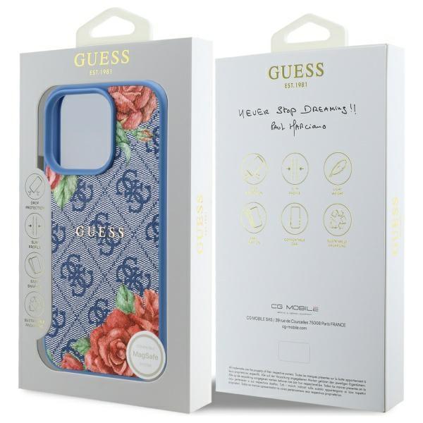 Guess Guhmp16Lp4Ropemcb Iphone 16 Pro    6.3 Blue Hardcase 4G Flowers Print Magsafe