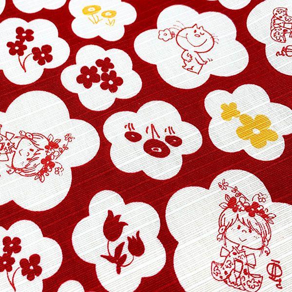 Mizumori Ado Japanese Pattern Series Hand Tote Bag Red Tote Bag Outing Ado-chan