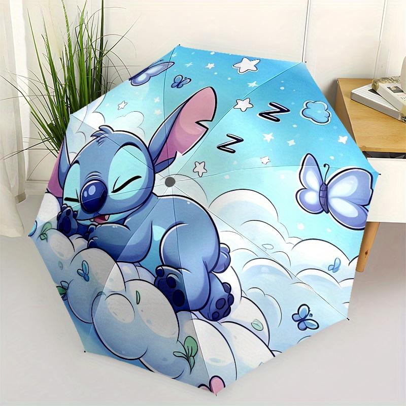 Зонт Stitch, Пейзаж с облаками, Автоматическое открытие и закрытие, Компактный дорожный зонт, Легкий и портативный, Подходит для пляжа, ежедневных поездок B