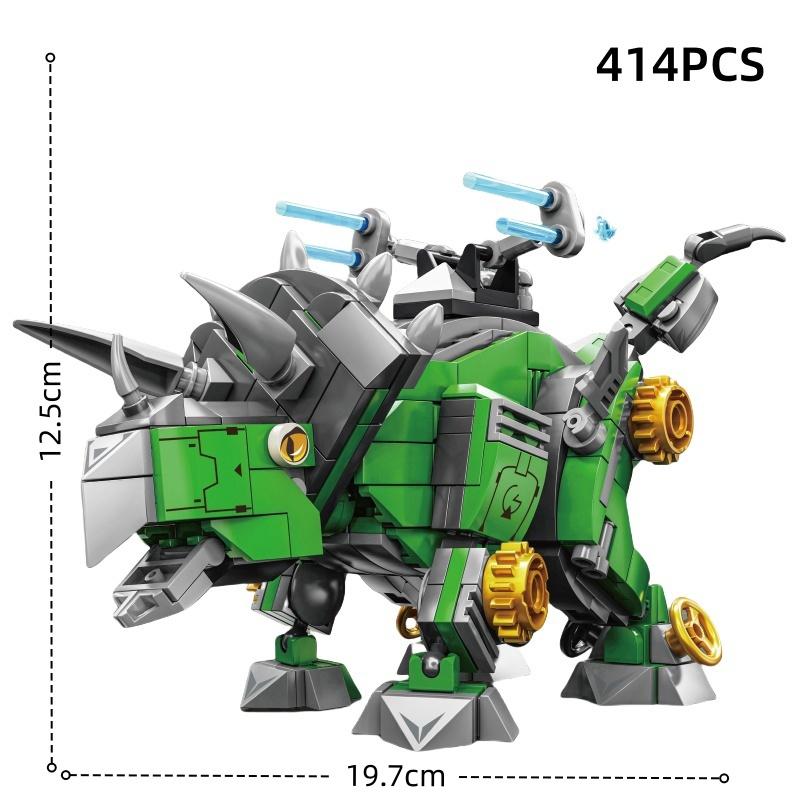 Механические блоки динозавра DIY Боевой Ти-Рекс 3D Модель Набор, с механическим оружием, Набор для подарка и праздничного декора для детей и взрослых
