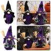 Faceless Old Man Doll Gnomes Plush Decoration Hand-made Brooms Witch Dolls With Dark Elf Hat For Living Room Display