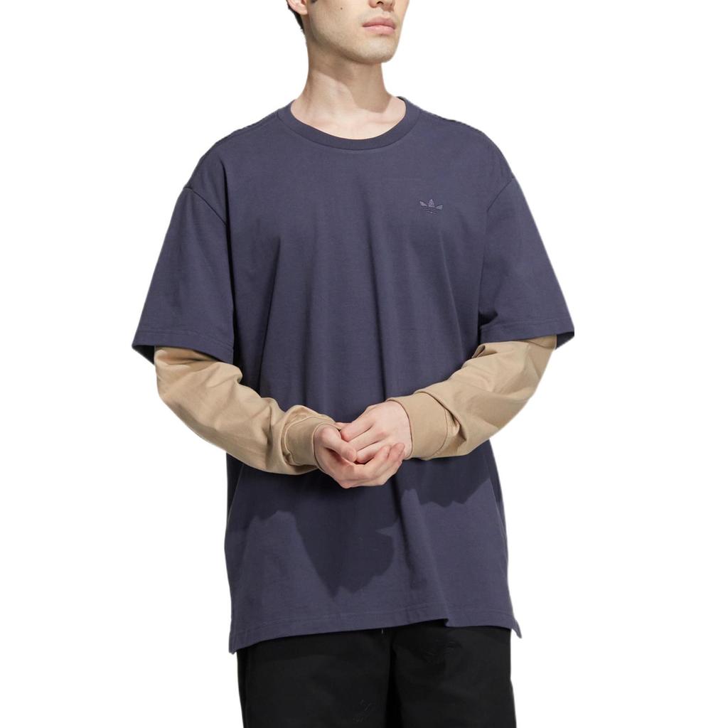 adidas Футболка с длинным рукавом и круглым вырезом Originals X Charr Letter Print, унисекс, цвет темно-синий HR3470