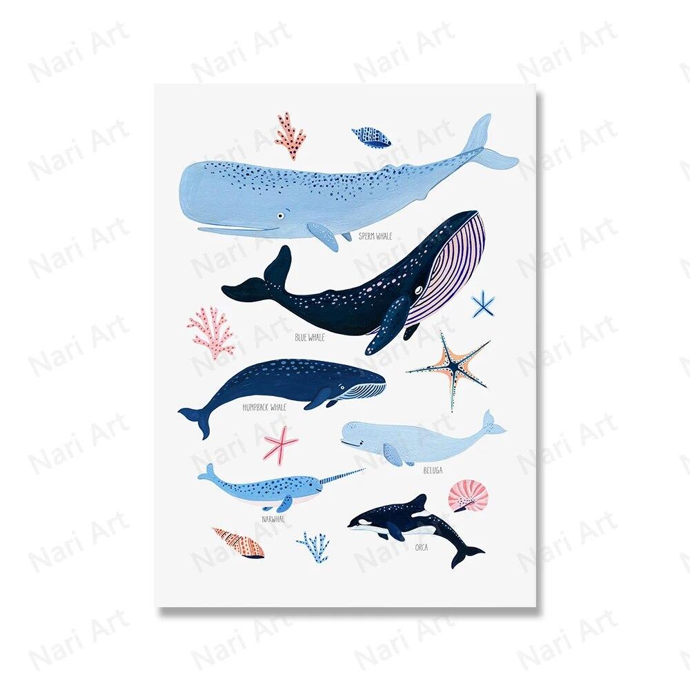 Насекомое Алфавит Wall Art Холст Картина Жук Бабочка Моль Кит Плакаты и принты Скандинавские картины Детская комната Декор Без рамки