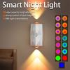 Светодиодный ночник с градиентной RGB-подсветкой и датчиком движения, настенный светильник, перезаряжаемый, регулируемый по яркости, для помещений, магнитная подсветка для ступеней